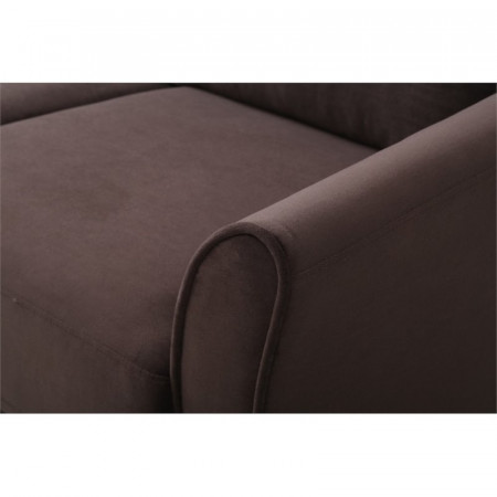 Life Coffee : Ghế Sofa Băng Với Tay Vịn Cong, Vải Màu Cà Phê